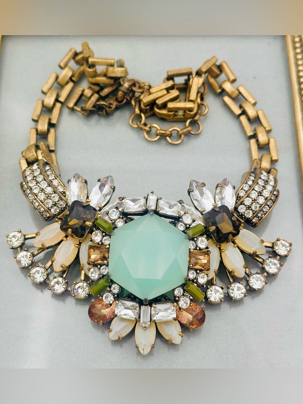 J.Crew Crystal Compilation Sunwashed Statement Necklace